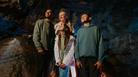 A family in one of the caves at Wookey Hole Caves