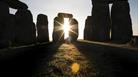 The sun shining at Stonehenge