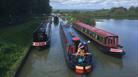 Caen Hill with three boats by Richard Jones