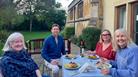 Group enjoying lunch outside