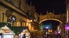 Bath Christmas Market stalls along York Street in Bath
