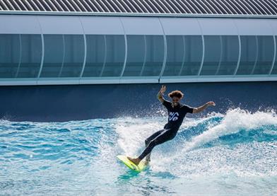 Person surfing at The Wave