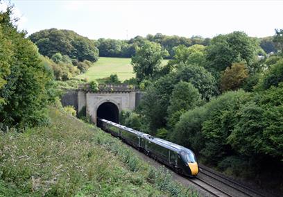 train travelling through tunnel