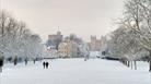 The Long Walk in the snow with Windsor Castle in the distance.  Royal Collection Trust/© Her Majesty Queen Elizabeth II 2020