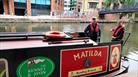Narrowboat named Matilda with people aboard