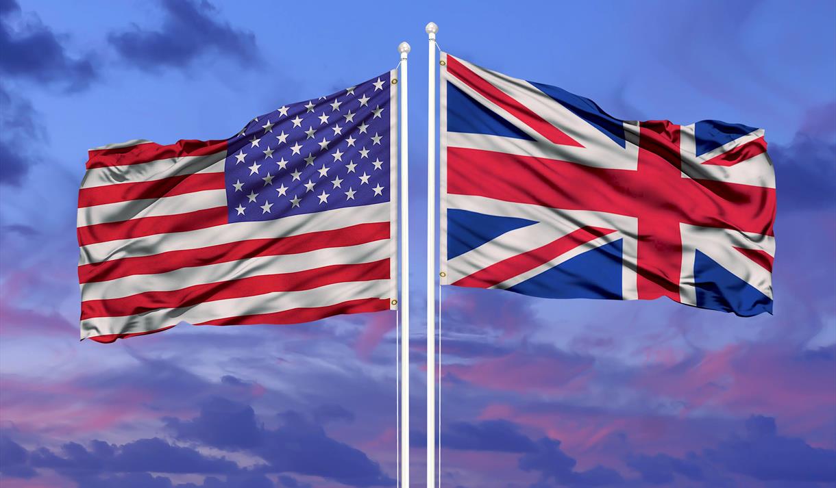American and English flag