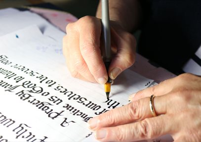 Calligraphy Work at Winchester Cathedral