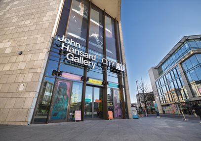 Outside of John Hansard Gallery in the Cultural Quarter Southampton on a sunny day