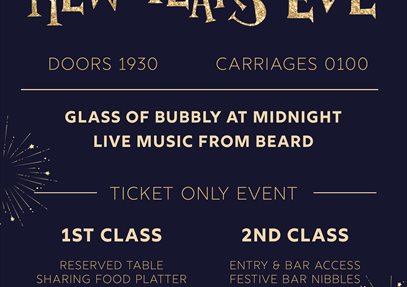 New Years Eve poster. Steam Town.