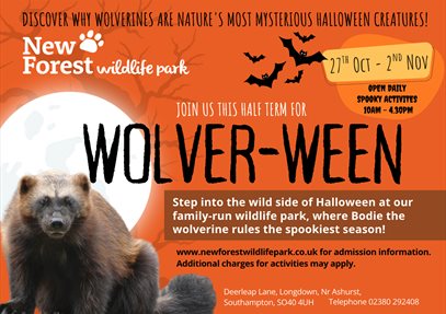 Wolver-ween halloween poster with wolverine animal