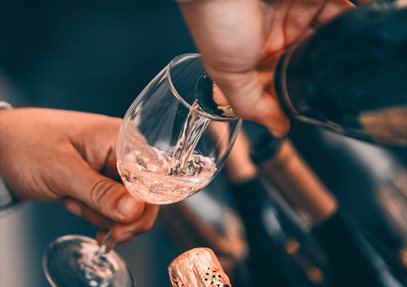 Champagne being poured