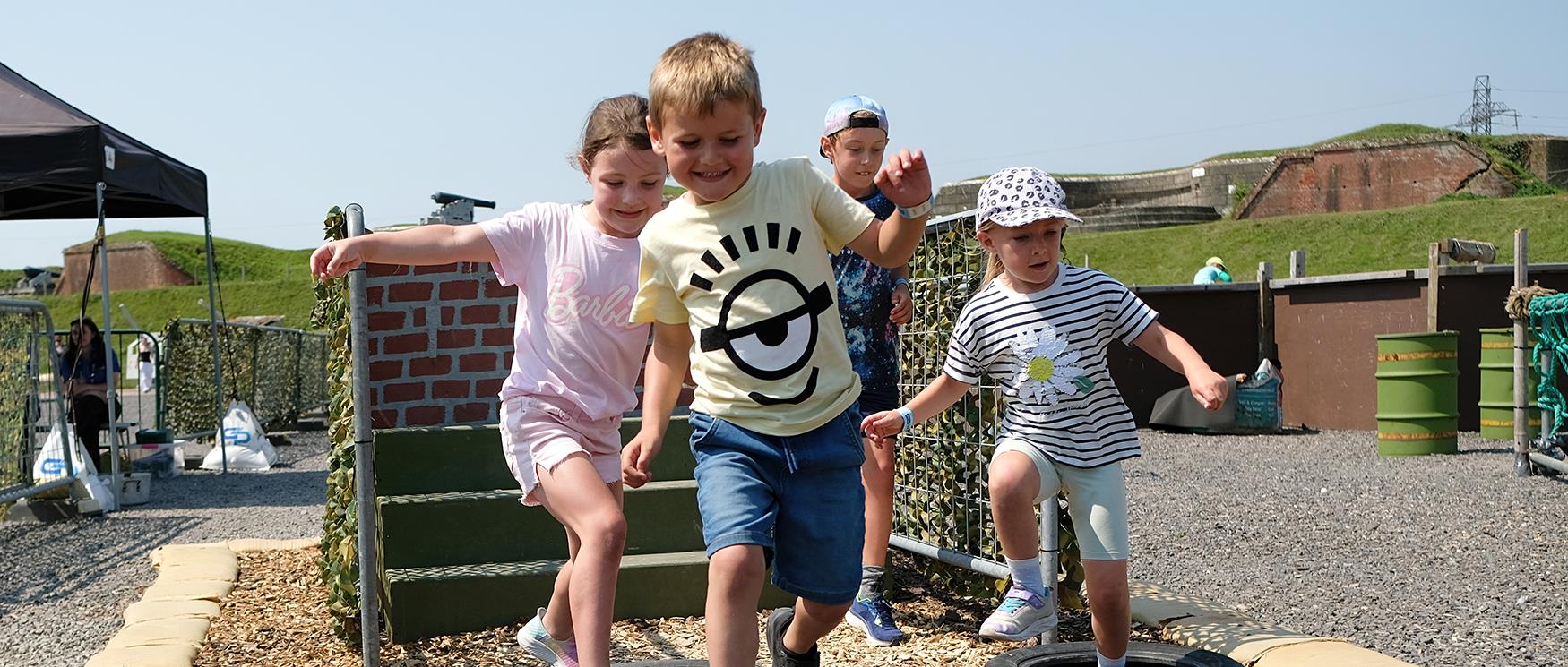 Children playing at Fort Nelson