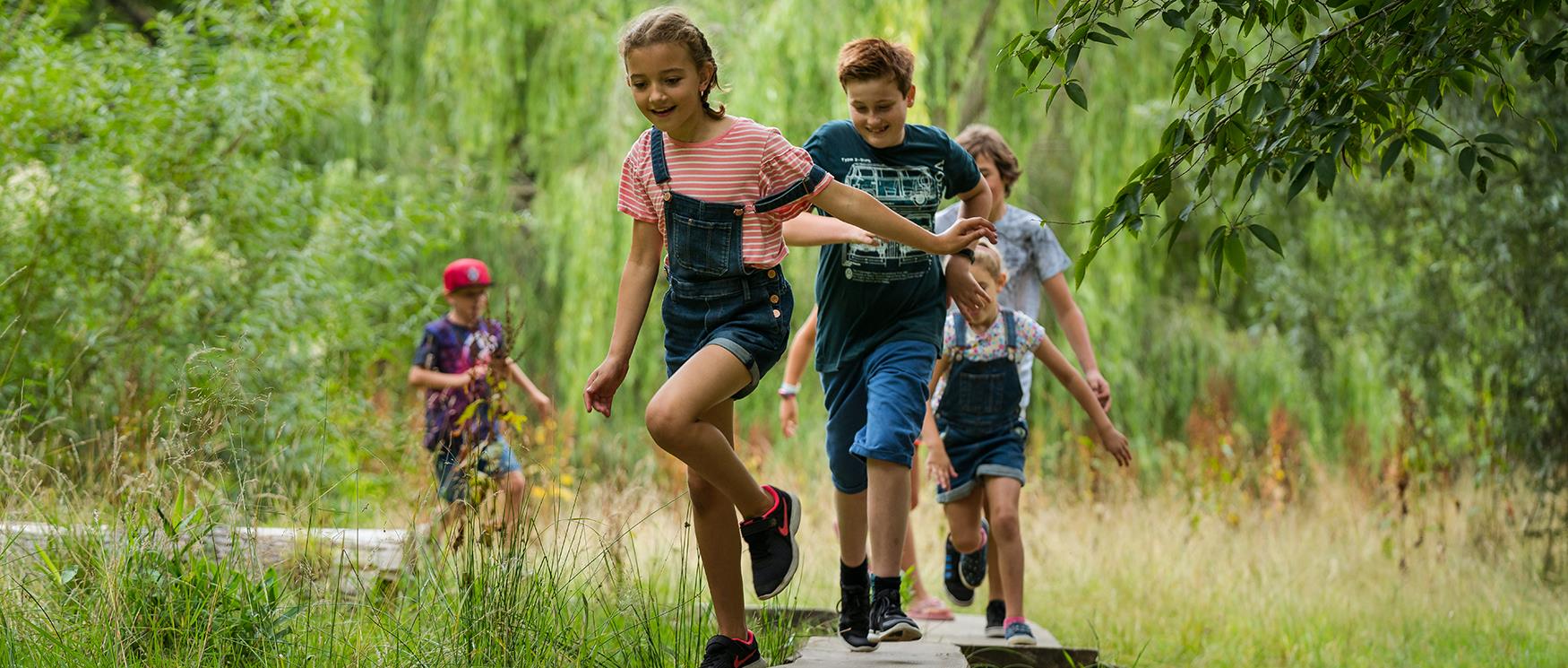 A family enjoying themselves at Sir Harold Hillier Gardens