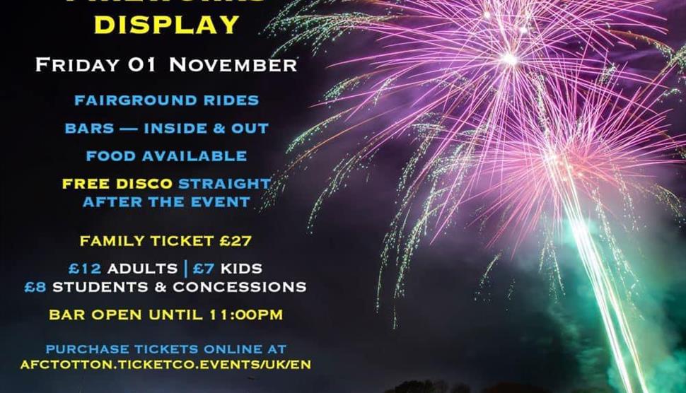 Family Fireworks Display at AFC Totton