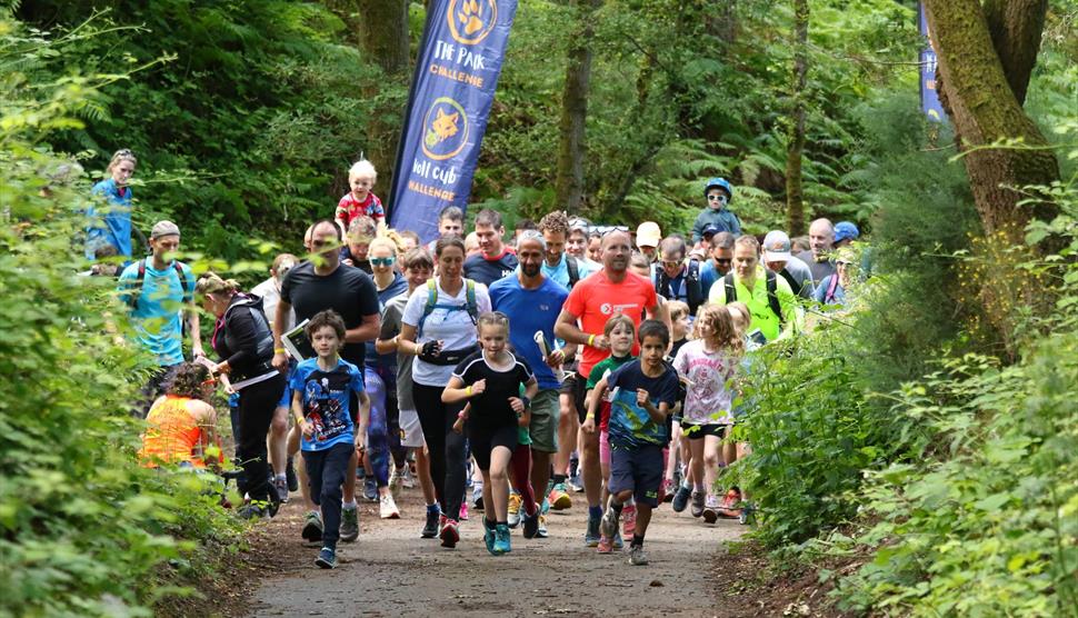 Pack of runners of all ages on the start line