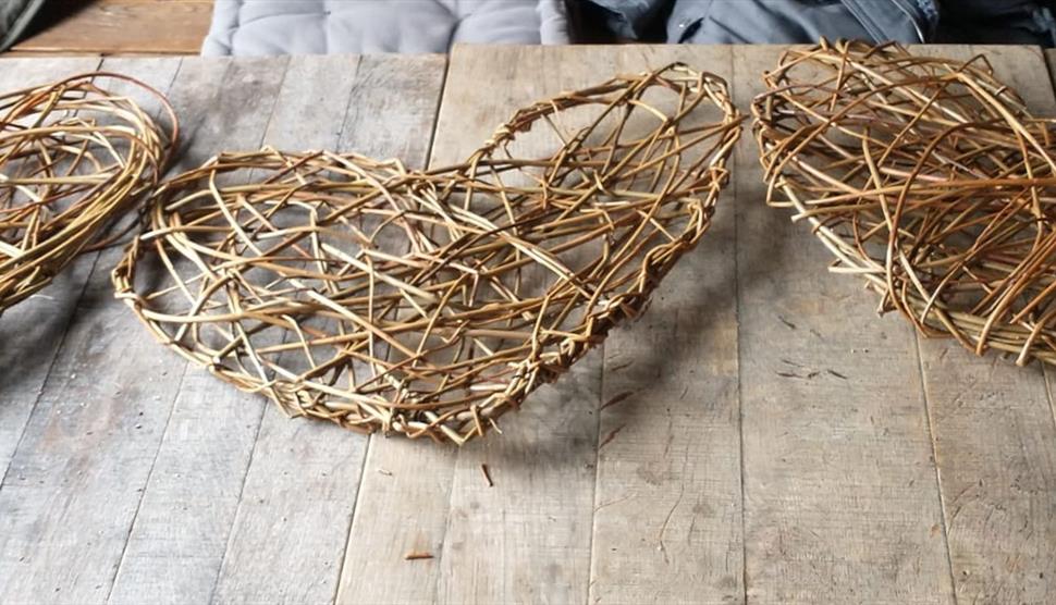 Willow hearts created by students