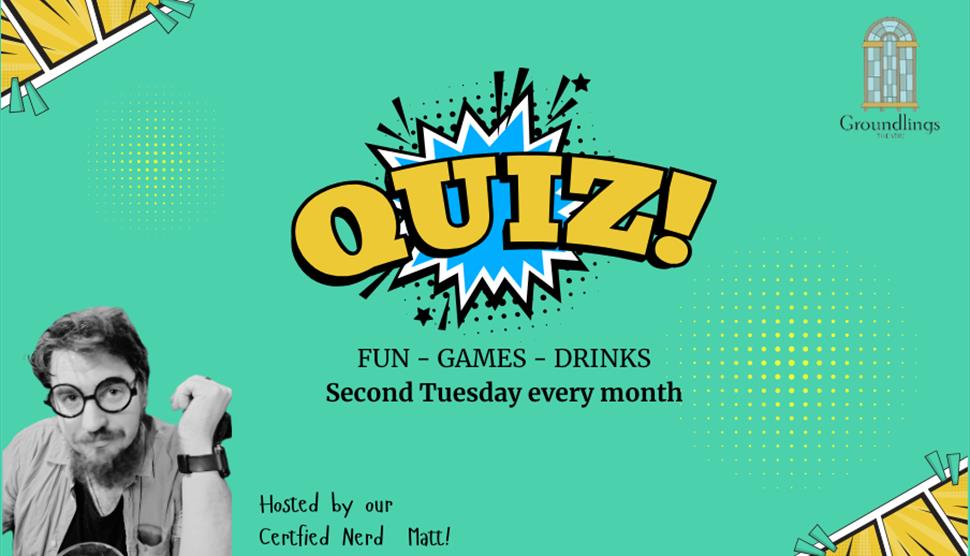 Poster for the Monthly Quiz at Groundlings Theatre