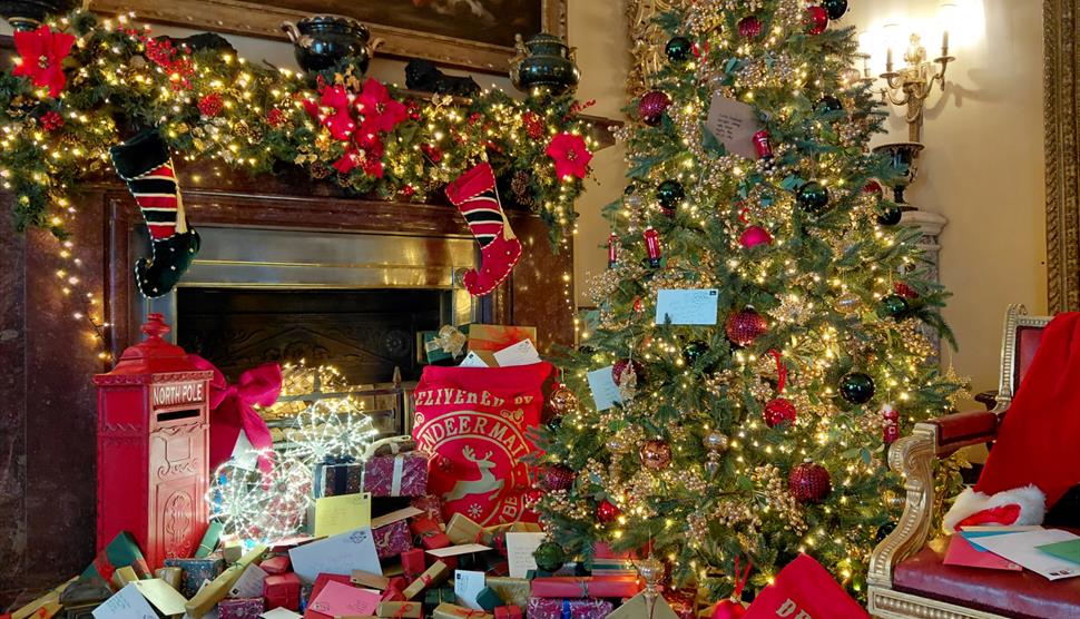 A Christmas Wish display in the Entrance Hall at Hinton Ampner