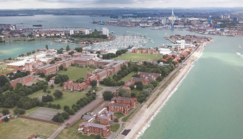 Aerial view of Royal Haslar and grounds