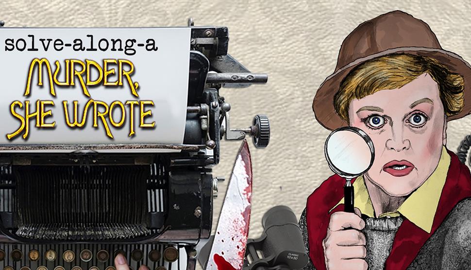 Promotional poster with a graphic depiction of Jessica Fletcher and her typewriter