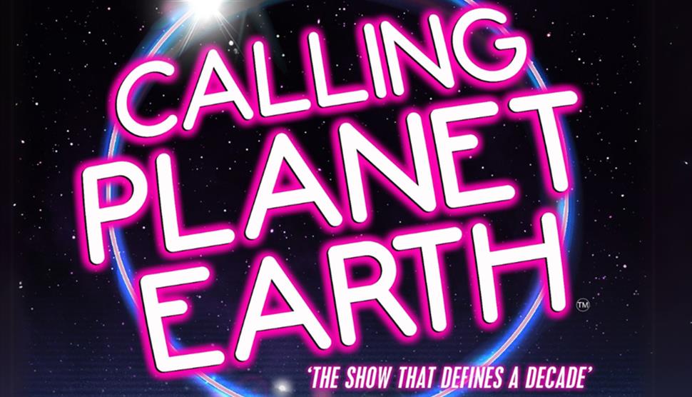 Poster image for Calling Planet Earth, featuring the logo in neon-style lettering