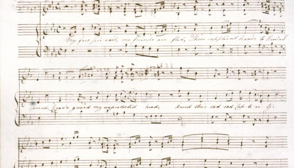 Stephen Storace, "Captivity," on the fate of Marie Antoinette. From Jane Austen's manuscript songbook.