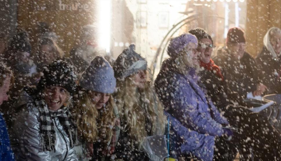 Carolling in the courtyard