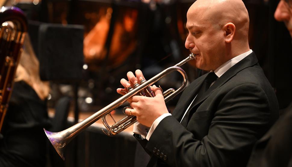 Bournemouth Symphony Orchestra Principal Trumpet Paul Bosworth performing onstage