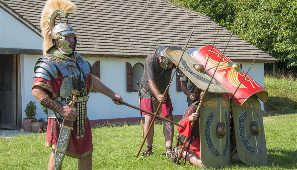 Roman reenactors at Butser Ancient Farm.