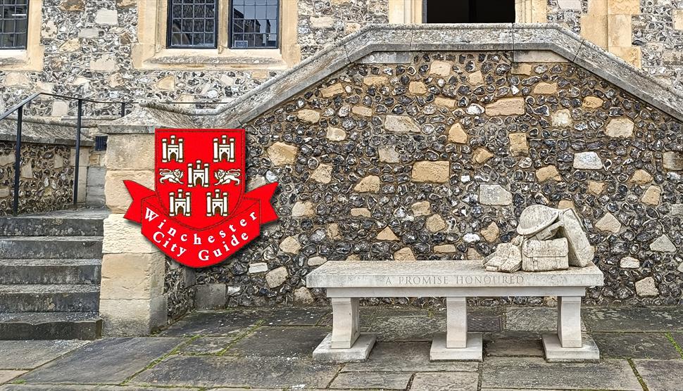 A Promise Honoured bench near the Great Hall, Winchester