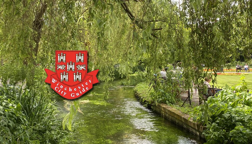 Waterway in Abbey Gardens, Winchester