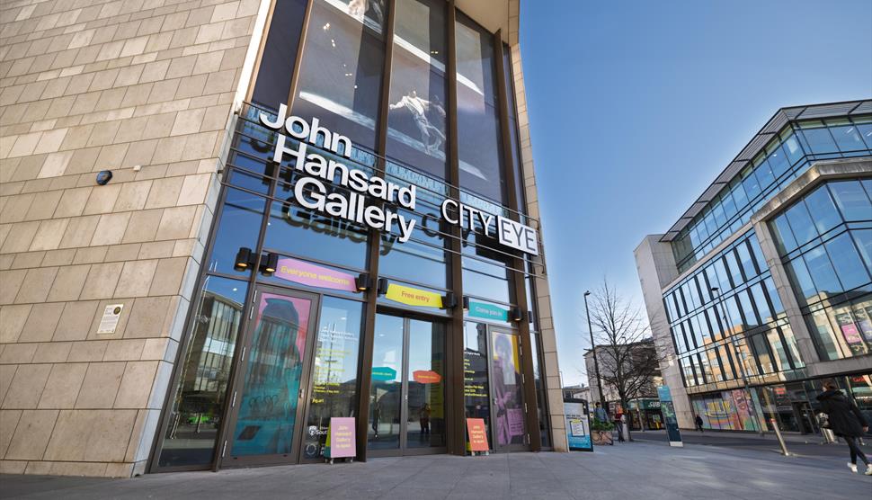 Outside of John Hansard Gallery in the Cultural Quarter Southampton on a sunny day