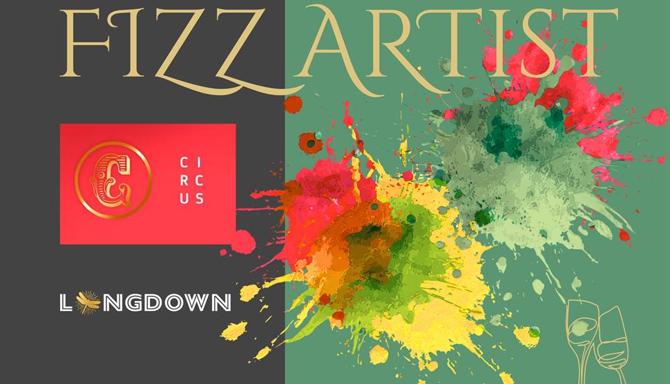 Fizz Artist with Longdown Vineyard banner