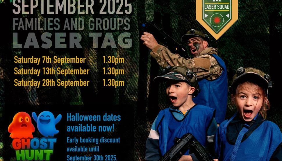 Poster for Families and Groups Laser Tag Summer 2025