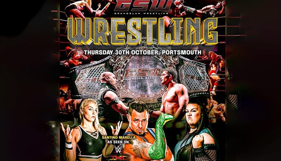 Poster for Grandslam Wrestling at Portsmouth Guildhall