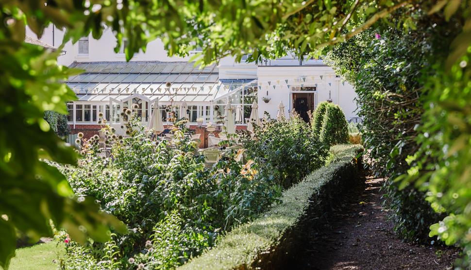 The garden at The Winchester Royal Hotel. The hotel is situated in the heart of the city.