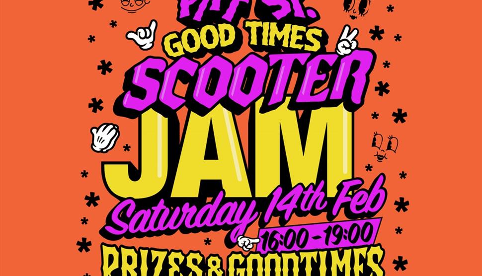 Poster for the Scooter Jam sponsored by Chilli Scooters at Pitt St Skatepark