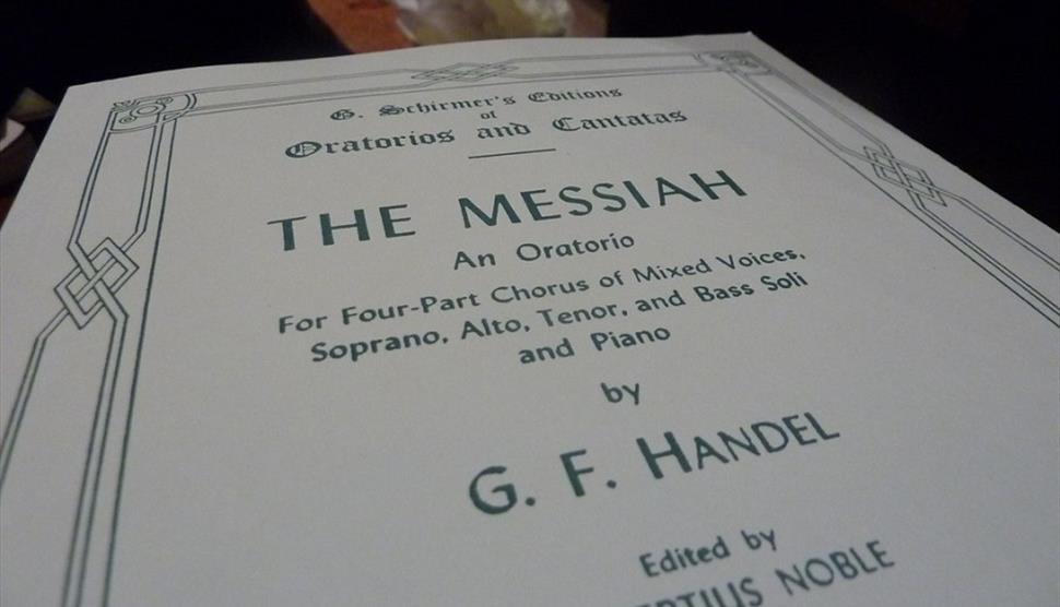 Front cover of a score book for Handel's Messiah