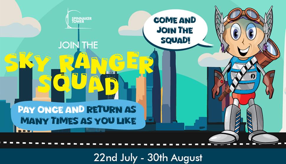 Illustration for the Summer Sky Ranger Squad activities at Spinnaker Tower