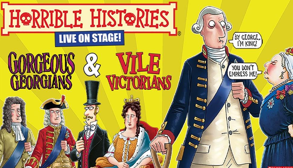 Poster cartoon for Horrible Histories: Gorgeous Georgians and Vile Victorians!