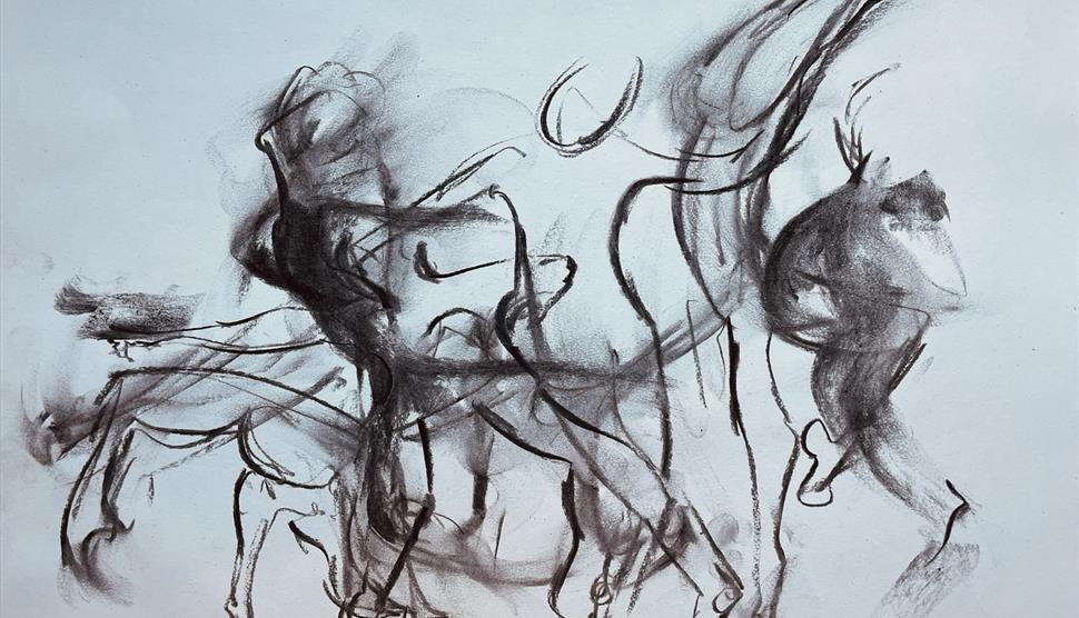 Drawing of someone in motion