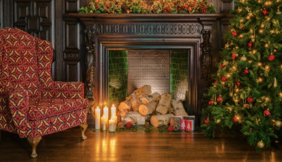Festive fireplace