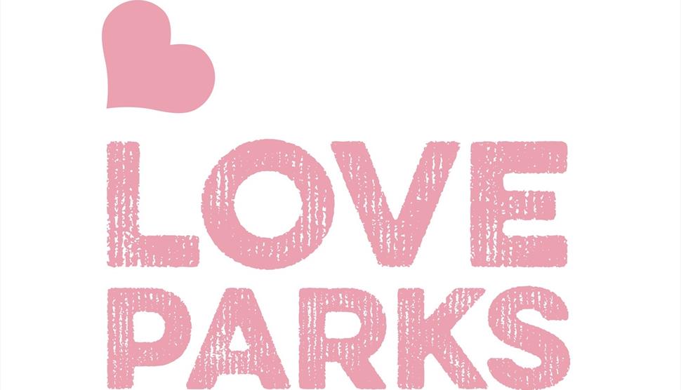 Love Parks logo - with Love Parks in pink and a heart in the top left corner.