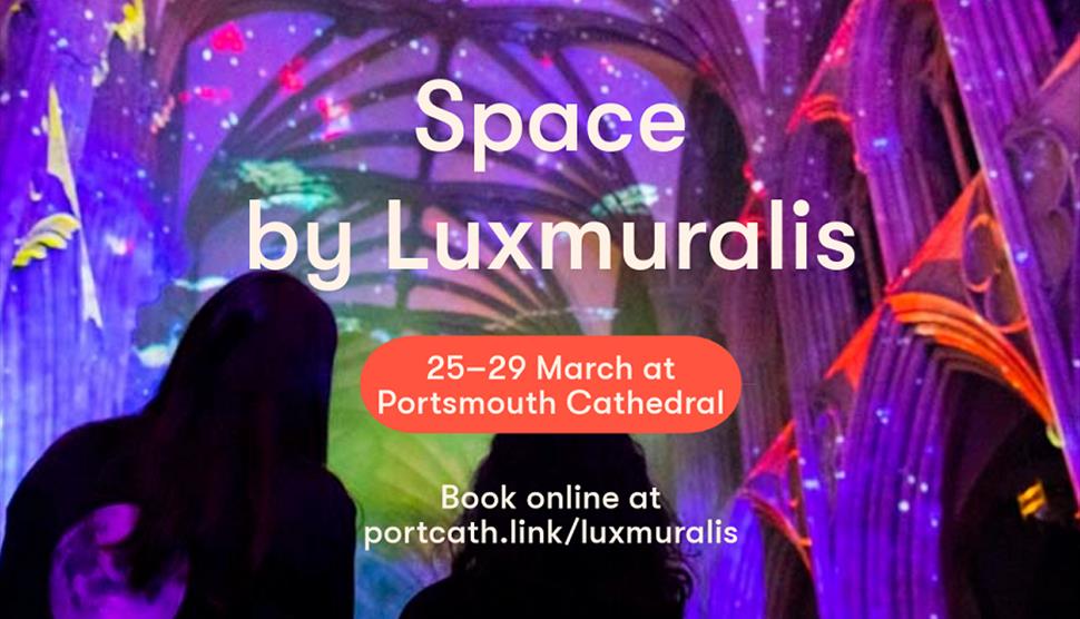 Poster for 'Space' by Luxmuralis at Portsmouth Cathedral
