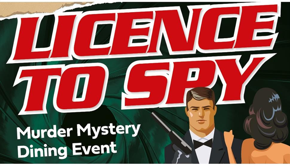 Poster illustration for the Licence to Spy – Murder mystery dining event by the Minstead Trust