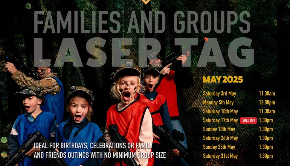 Poster for Easter at Families and Groups Laser Tag