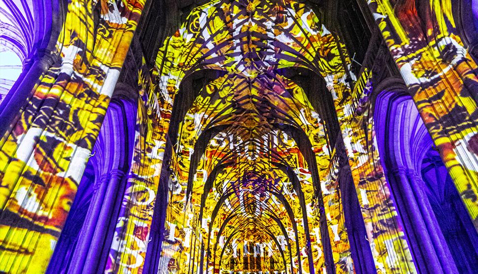 'Science' Sound & Light Show by Luxmuralis at Winchester Cathedral