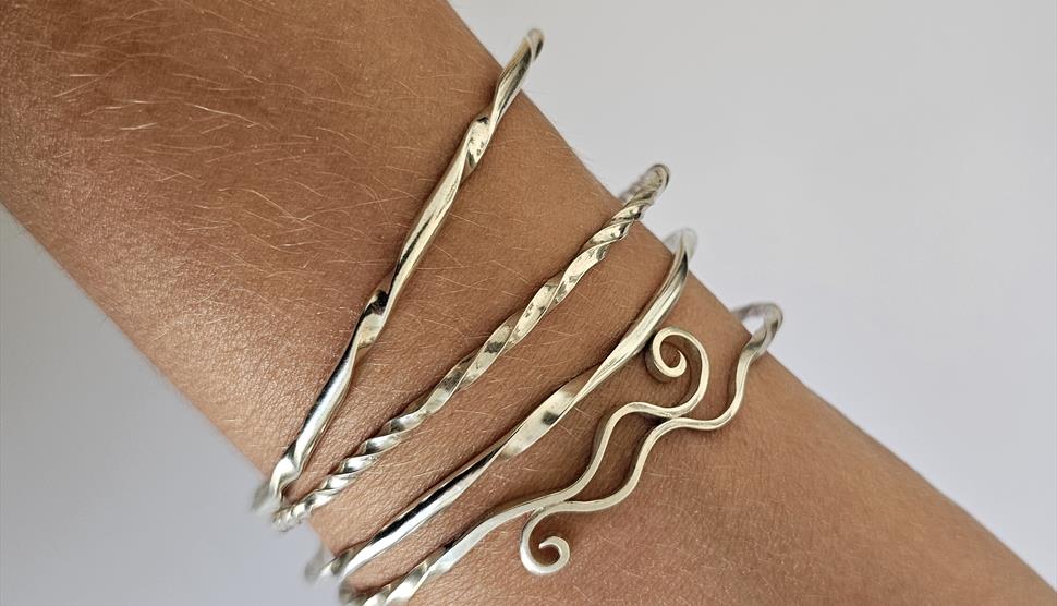 Sterling silver stacking bangles workshop at Studio 5, Hotwalls Studios, Portsmouth