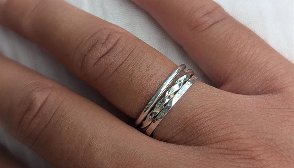 Sterling silver stacking rings workshop at Studio 5, Hotwalls Studios, Portsmouth