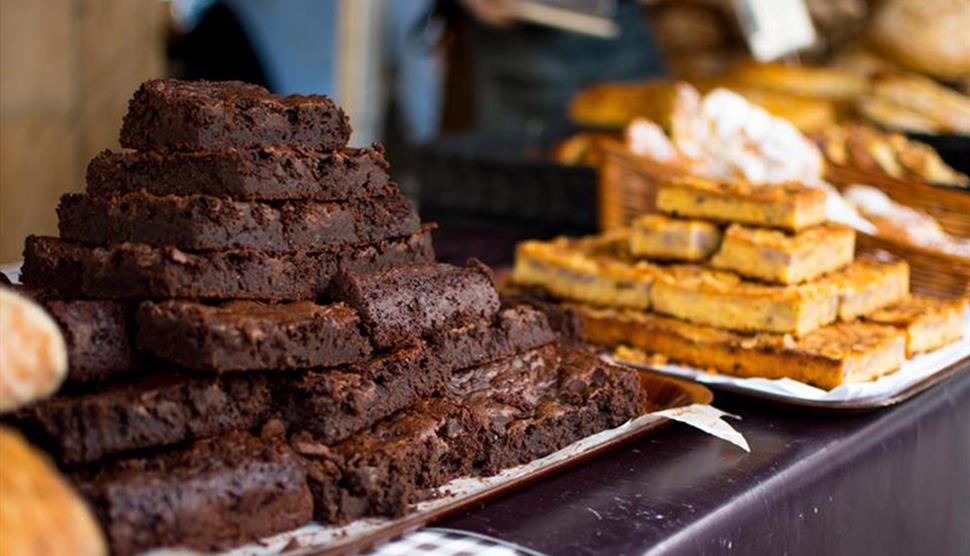 Brownies on a market stall. Credit shutterstock AMPG.